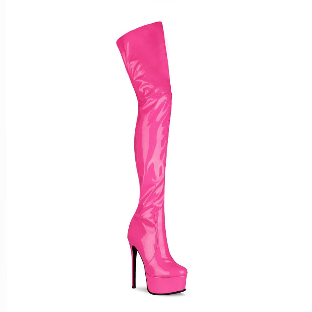 Over the Knee Boots Womens Thigh High boots Stiletto Heel Zipper Round Toe Boots Unisex Party Boots