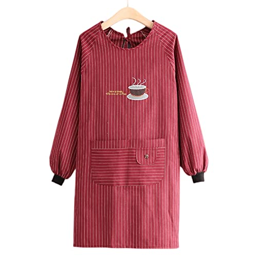 Tablier coton manches longues femme couverture toute maison mignon Z