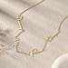 Personalized Name Necklace with Curb Chain, 18K Gold Plated Handmade Custom Family Choker Customized Child Nameplate Necklace Mother's Day Jewelry Gift for Mom, Wife (4 Names Necklace)