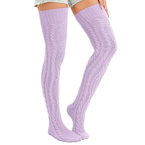 Image of Sexybody Women's Thigh High Socks Over the Knee Knit Socks, Winter Leg Warmers Stockings Knee High Tube Arctic Fleece