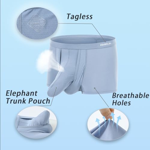 Men's Dual Pouch Underwear Boxer Briefs Elephant Nose Bulge Enhancing Breathable Comfort3