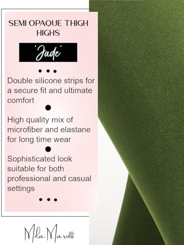 Image of Mila Marutti Opaque Thigh High Stockings for Women | Solid Color Thigh Highs | Colored Stockings for Garter Belts