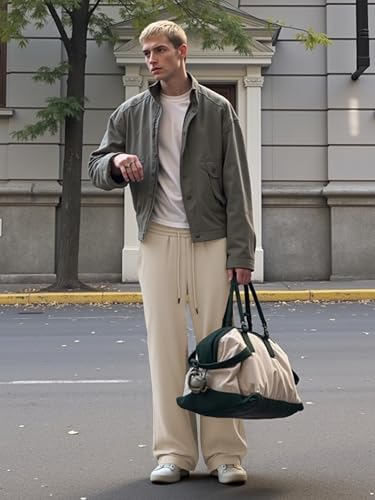 Image of JMIERR Men's Casual Baggy Pants Lightweight Wide Leg Lounge Travel Pants Streetwear with Pockets