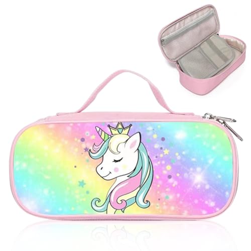 CDLIZW Estuche para lápices Unicornio, Estuche Escolar Unicornio,Bolsa para bolígrafos de Gran Capacidad con Varios Compartimentos, para Niños Adolescentes Estudiantes Adultos
