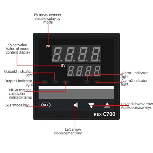 Controlador de temperatura PID REX-C100 SSR con salida de relé digital y termopar K universal 3