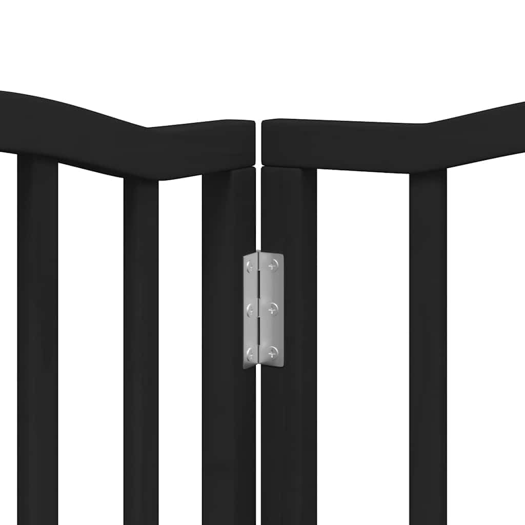 vidaXL Puerta de Perros Plegable 12 Paneles Madera álamo Negra 600 cm, Puerta para Mascotas, Puerta de Seguridad para Perros, Puerta para Perros de Seguridad