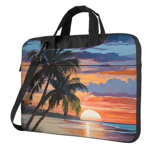 Sac ordinateur 15.6 motif plage coucher de soleil évasion noire