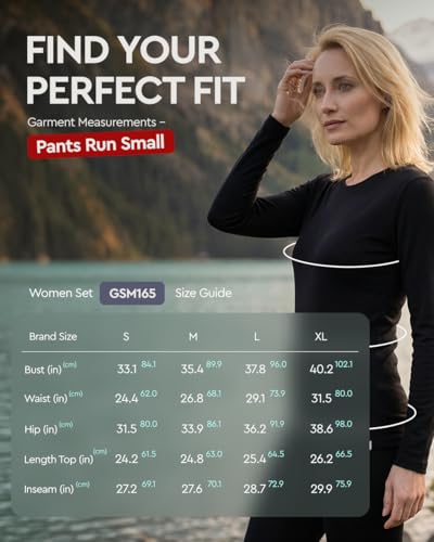 Image of MERINNOVATION Merino Wool Base Layer Set for Women 100% Merino Wool Thermal Underwear Sets Lite - Midweight Top Tank Bottom