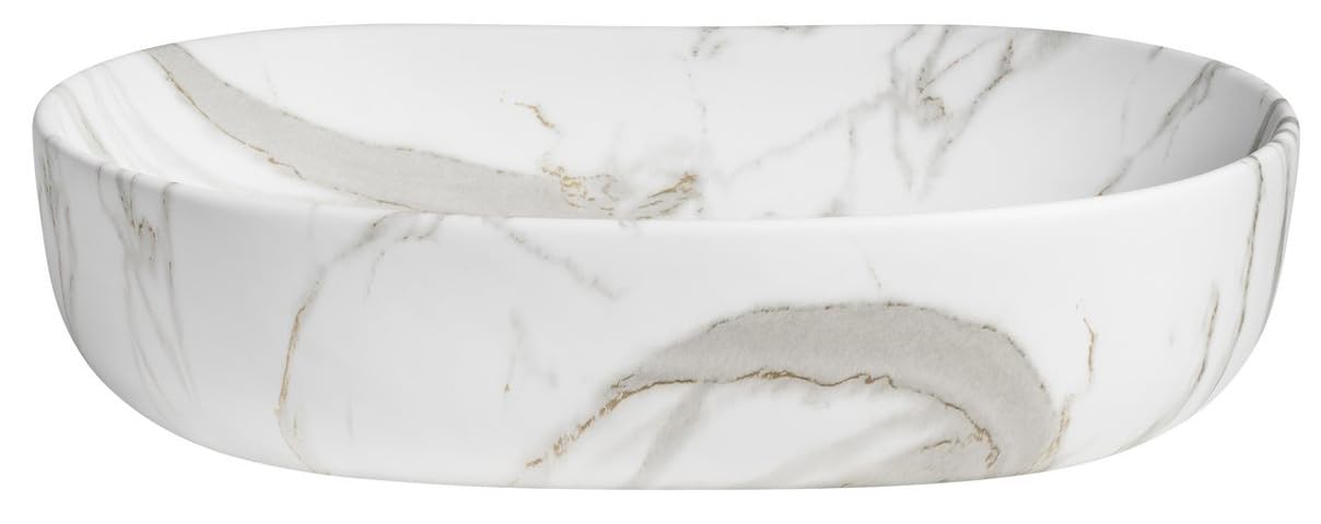Sapho CALEO Keramik-Waschbecken zum Aufsetzen, 60x42cm, Bianco carrara