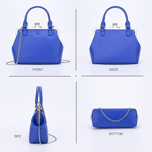 Image of GM LIKKIE Kiss Lock Purses and Handbags, Vintage PU Leather Clutch Purses for Women, Top Handle Evening Handbag
