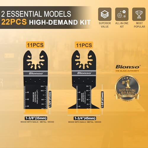 Bionso 22PCS Titanium Oscillating Blades