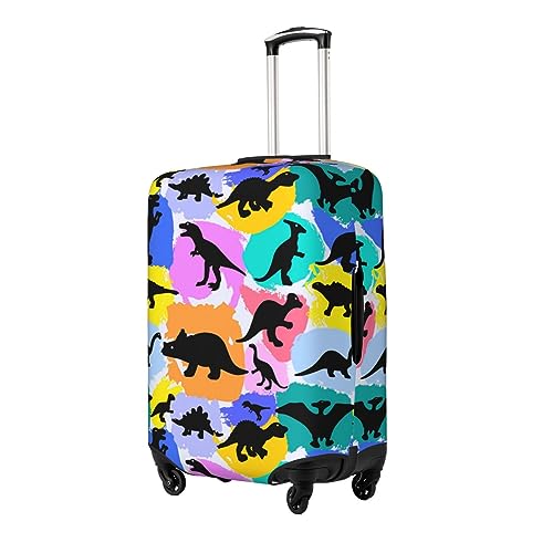 Spandex Travel Luggage Cover,Double-Sided Printed Colorful Dinosaur Patterns Elastic Washable Stretch Suitcase Protector Anti-Scratch Suitcase Cover Fits 18-32 Inch Luggage For Kid And Adult,Xl (For 29-32 Inch Luggage)2