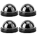 Dummy Dome Camera, Simulation Camera CCTV Dummy Fake Security Camera with Flashing Led Light (4pcs) (Black)