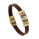 N/Ａ Herren- und Damenschmuck Mode-Legierung Lederarmband Schädel Kreuz Lederarmband Vintage Antike Bronzelegierung Hochzeitstag Muttertag Weihnachten Geburtstagsgeschenk