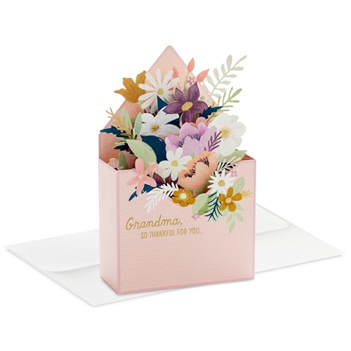 Hallmark Paper Wonder Mother's Day Pop Up Card (Floral Envelope) for Grandma, Nana, Gigi, Mimi, Mee-Maw