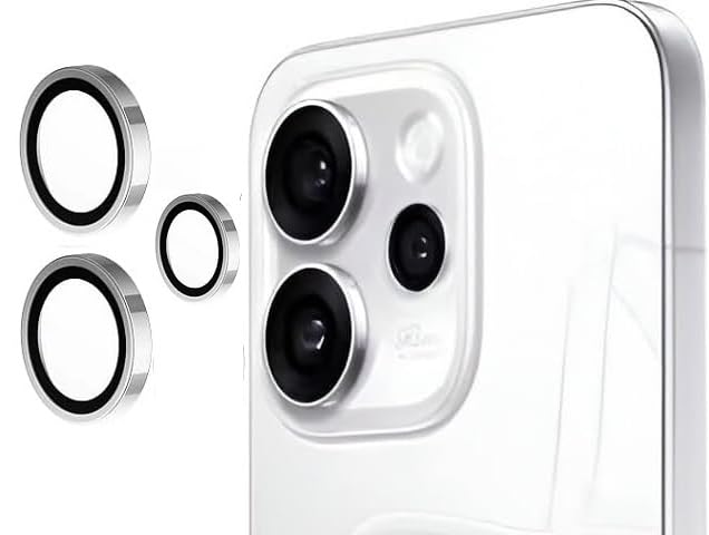 Image of Camera Glass Ring Lens Protector For Oppo Reno 15 5G, 9H Hardness,Full Coverage Camera Metal Ring Ultra-Thin /Clear /Silver [Pack Of 3]