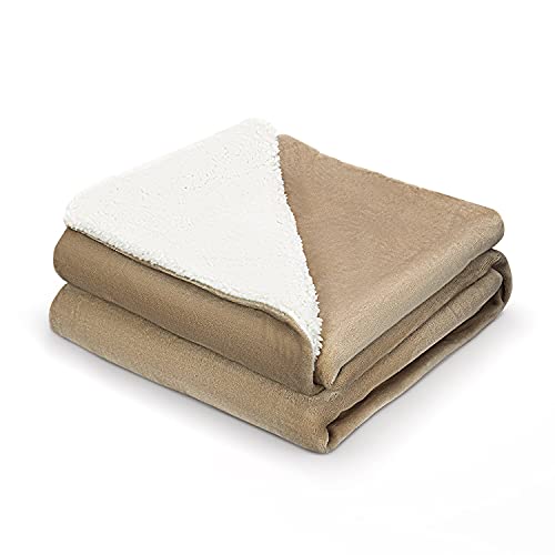 TAFTS Throw Blankets - Ultra Plush/Sherpa Fleece Blankets - Soft, Ultra Comfy and Fuzzy - Plush Blankets and Throws for Couch, Bed & Living Room - All Seasons - Blankets Twin Size - Nude Beige