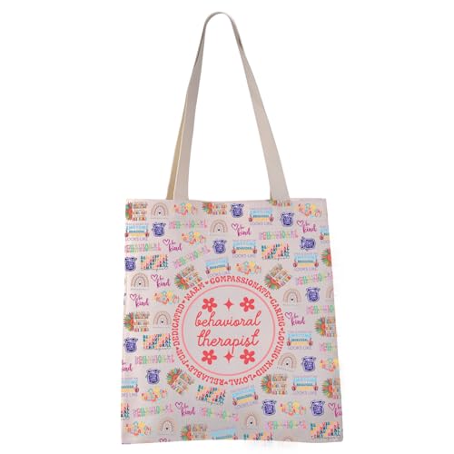 VAMSII Behavioral Therapist Tote Bag Behavior Analyst Gift Healthcare Behavior Technician Gift (Behavioral tote)