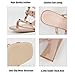 Women'S Leather T-Strap Strappy Studded Chunky Heel Slide Sandals Fashion Multi Band Square Toe Open Slip On Comfort Block High Heel Slingback Mule Slipper For Beach Prom Party Wedding Dress (Nude,8.5)
