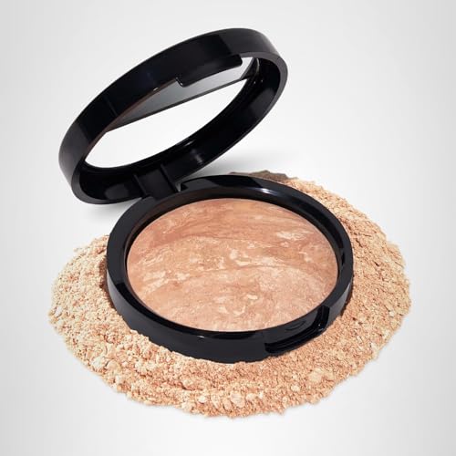LAURA GELLER NEW YORK Award-Winning Baked Balance-n-Brighten Color Correcting Powder Foundation – Handmade in Italy – Buildable Coverage, Matte Finish – For Mature & Sensitive Skin – 03 Light