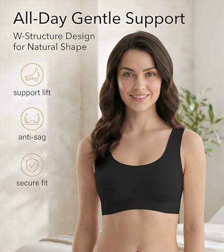 Image of DClub Comfort Revolution Seamless Bra Easy lite Full-Coverage Wireless Everyday Bra with CloudSoft Comfort with Removable Pad.