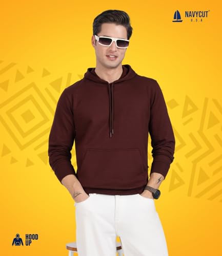 Image of Cotton Hoodies for Men | Pullover | Winter Wear | Hoodie | Hooded Sweatshirt | Kangaroo Pockets Hoodie|Regular Fit |Size S- 2XL