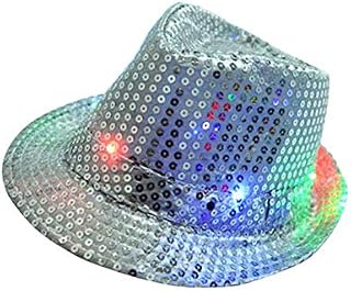 LED Light Up Flashing Fedora Hat