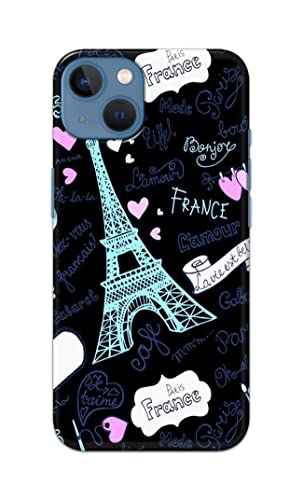 Image of PRINTFIDAA Lovers Famous Place Eiffel Tower in Paris Printed Designer Hard Back Case Cover for Apple iPhone 13, A2633, A2482, A2631, A2634, A2635 -(SS) MVN1003