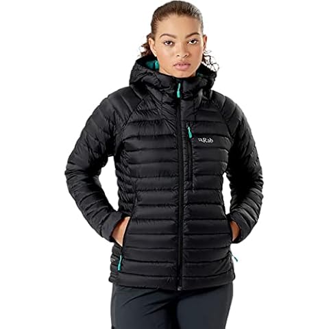 Rab Women's Microlight Alpine 700-Fill Down Hooded Puffer Jacket for Hiking & Skiing - Black - Small Cover
