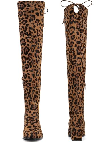 Perphy Round Toe Chunky Heel Over the Knee Boots for Women2