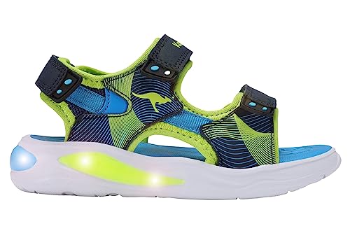KangaROOS Unisex K-SLS Ruffy Sandale, dk Navy/Lime, 35 EU