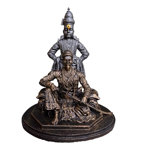 Image of Resin Chatrapati Shivaji Maharaj And Vitthal Maharaj Statue In 5 Inches, Best Idol For Car Dashboard