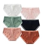 Jeserom Teen Girls Soft Ribbed Cotton Panties Breathable Comfort Lace Trim Hipster Panties (12-14 Years, 5pack-multicolor 2)