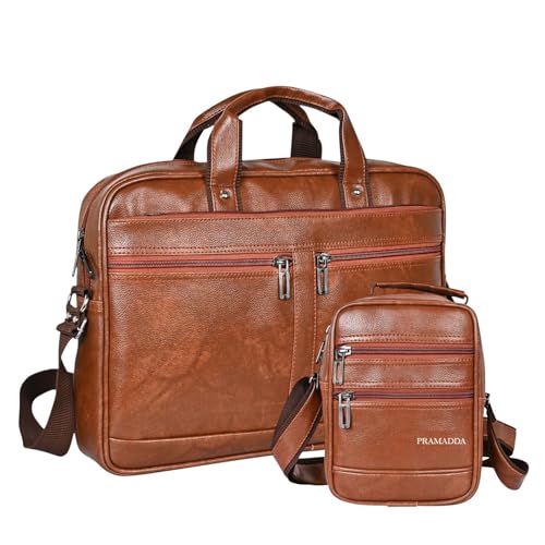 Image of Pramadda Pure Luxury Laptop Messenger Sling bag for men women Gift Combo Set | corporate gifts for employees | secret santa gifts for employee, business clients.