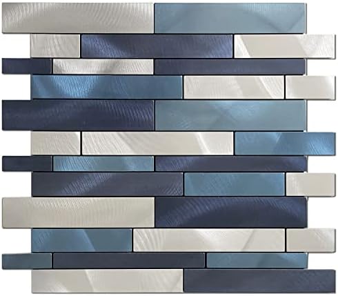 Weimeisc 10 Sheets Peel and Stick Backsplash Tile for Kitchen, Self-Adhesive Mosaic Tile, Stick on Bathroom Vanities，Fireplace Décor, Laundry Table(11.25" X 12.7") (Blue Series)