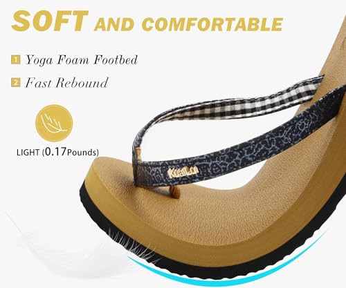 Image of KuaiLu Flip Flops for Women with Arch Support Summer Beach Thong Sandals