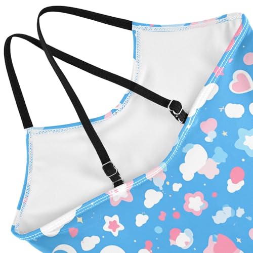 KLL Cute Cute Girls 1-Piece Swimsuits Beach Swimming Suits with Adjustable Straps Quick Dry4