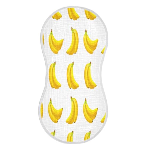 Kigai Banana Baby Burp Cloths Extra Soft and Absorbent Burping Rags Cotton Burping Clothes Baby Washcloths for Newborn Boys Girls - 1 Pack