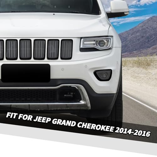 Image of Jimen Fit for Jeep Grand Cherokee 2014-2016, 7PCS Grille Inserts Cover & 2PCS Front Fog Light Bezel Trim