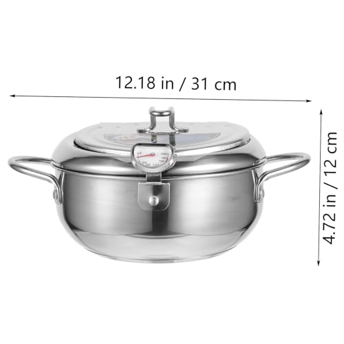 Unomor 1Pc Portable Frying Pan Non Stick Deep Fryer for Healthy Oil Cooking for Induction Cookers Kitchen Tempura Frying Pot Color