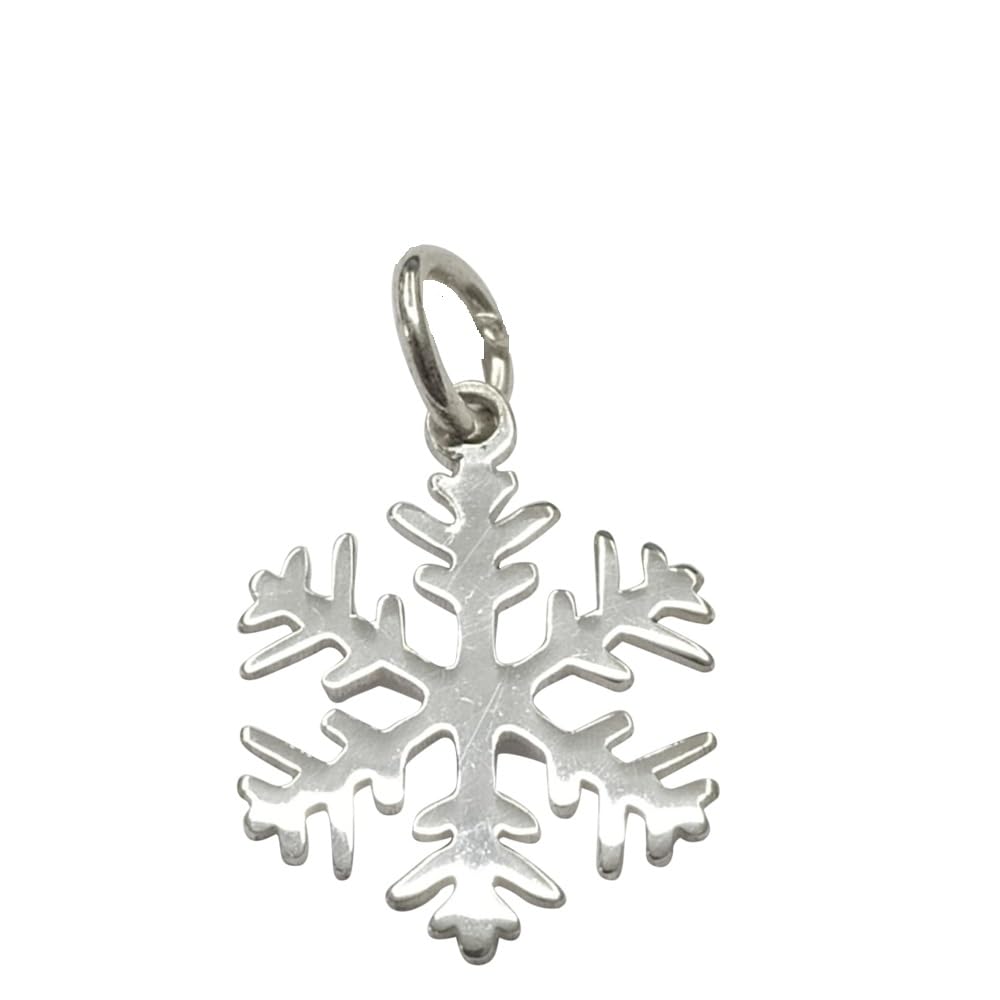 Pendentif flocon de neige en argent 925 de 15 mm avec sa chaîne de 45 cm et son écrin de rangement