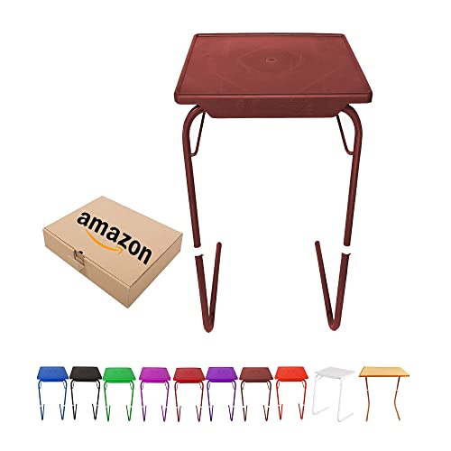 Image of Adjustable Table Mate - Brown Wooden Laptop /Study /Utility Table - Rectangular, Indoor, Foldable