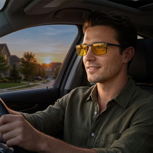 Image of Bauhaus Magnetic Clip on Sunglasses Women Polarized UV Square Men Sunglasses Night Driving Eyeglasses For Fishing Hiking