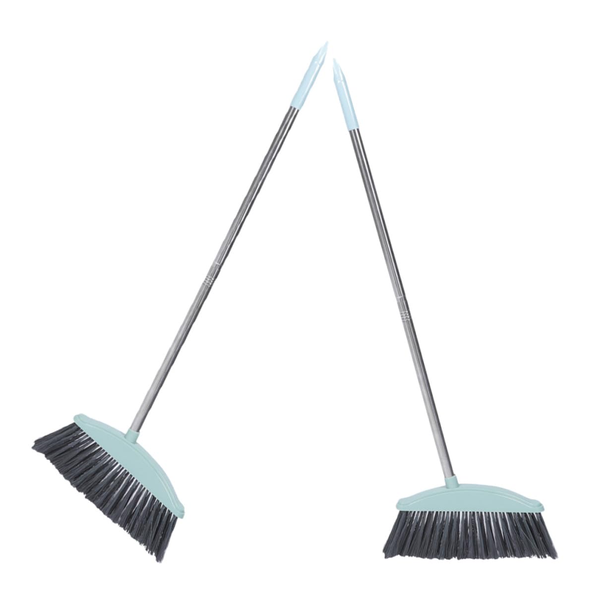 2 Piezas Escoba de Suelo con Mango Varilla de Acero Inoxidable Cepillo de Barrido Portátil para Limpieza del y Oficina Cerdas Resistentes para Basura y Polvo