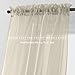 Elegant Comfort 2-Piece Sheer Panel with 2inch Rod Pocket - Window Curtains 60-inch Width X 84-inch Length - Beige