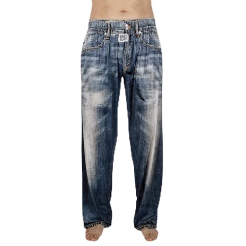 Image of BRIEF INSANITY Unisex Pajama Pants That Look Like Jeans - Soft Novelty PJ Bottoms with Side Pockets & Elastic Waist