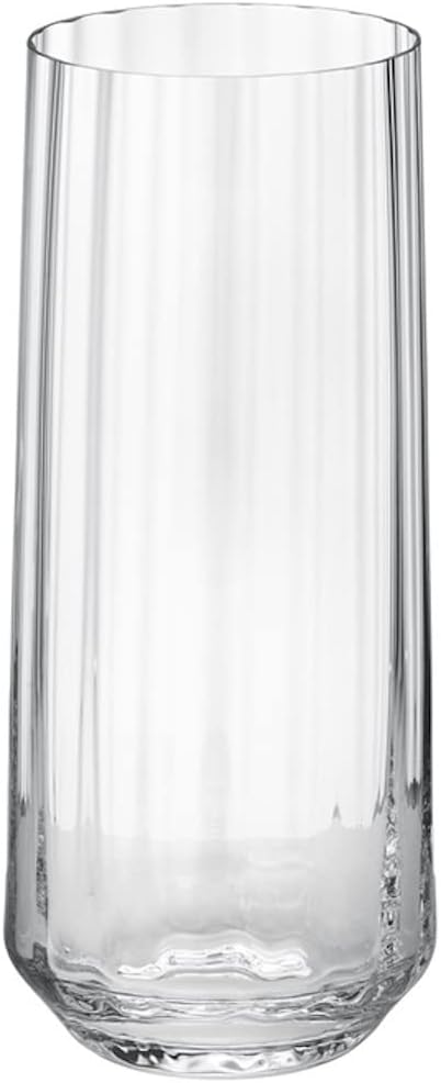 Georg Jensen Bernadotte Highball Glasses in Crystal with Grooved Design - Tumbler Set by Sigvard Bernadotte - Pack of 6