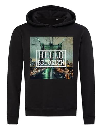 Sweat à capuche en coton Hello Brooklyn noir pour un look urbain quotidien