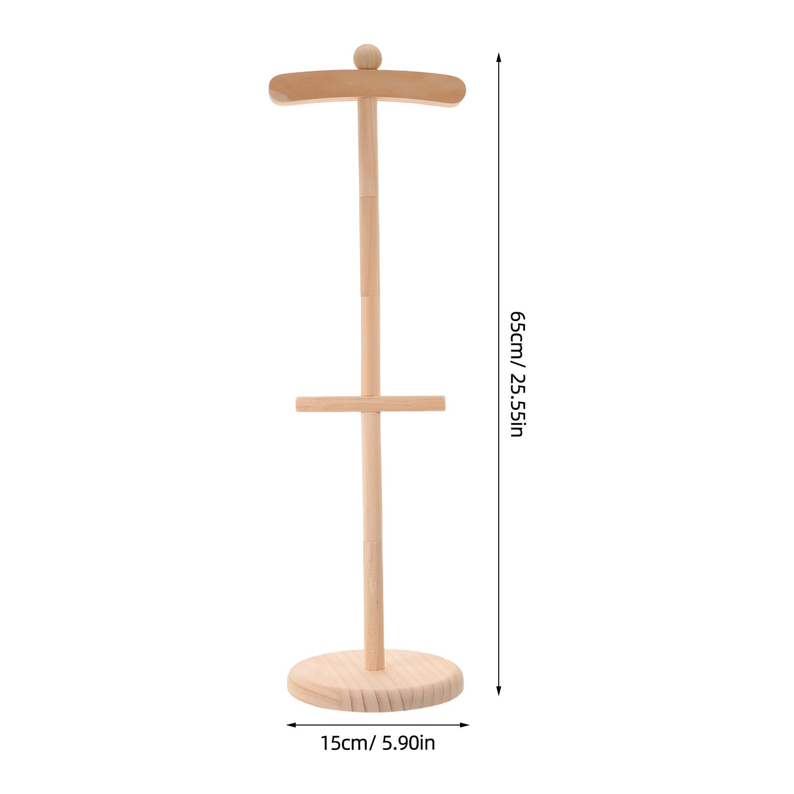 Lurrose Expositor de Ropa de bebé, Estante de Madera Natural, Regalo, Expositor rústico de Vestidos de muñeca para Centro de Mesa de Baby Shower para Vendedor minorista, 63,5 cm de Alto, Beige