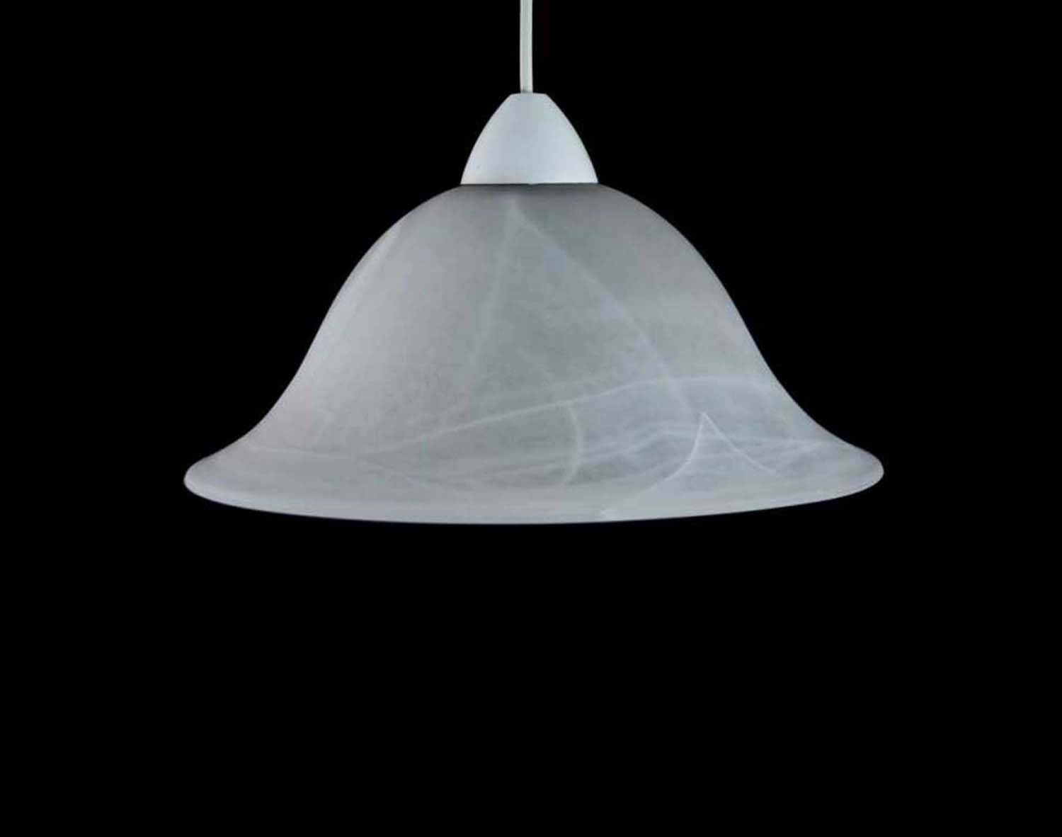 Generico Lampadario a sospensione classico in vetro 1 luce Duna Bianco D.30 cm lampada da soffitto in vetro per cucina bagno camera soggiorno scala corridoio